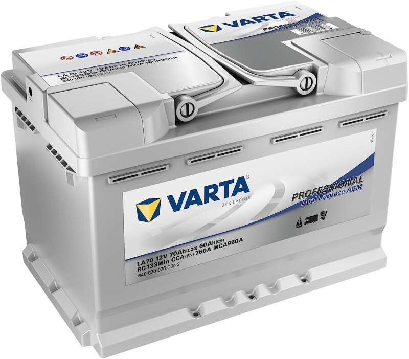 Силовой лодочный аккумулятор VARTA Professional AGM LA70 70Ah (20h)