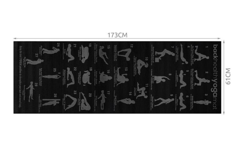 Jogas pilates vingrošanas sporta paklājiņš 173х61х0,6 cm melns