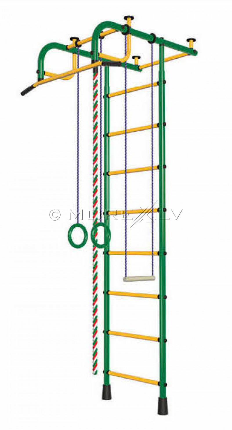 Детский спортивный комплекс Пионер-1 зелено-жёлтый (шведская стенка)