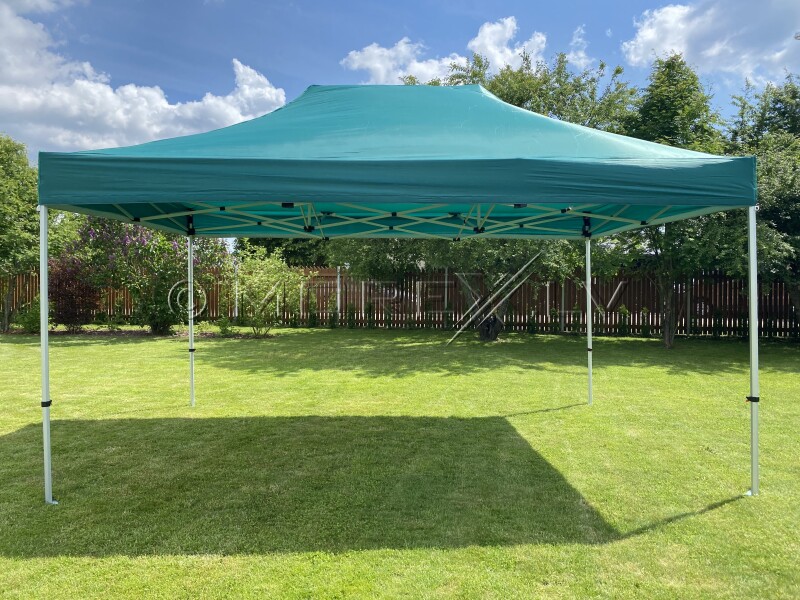 Pop Up Folding tent 3x4.5 m, with walls, Dark green, X series, aluminum (canopy, pavilion, awning)