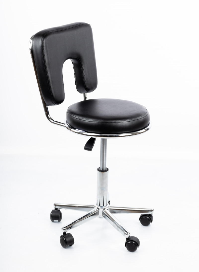 Meistara krēsls RESTPRO® Round 4 black (kosmetologa, masiera krēsls)