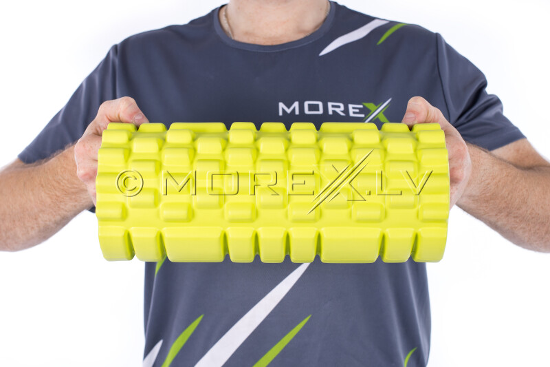 Massage Foam Roller Grid Roller 30x10cm, lime green