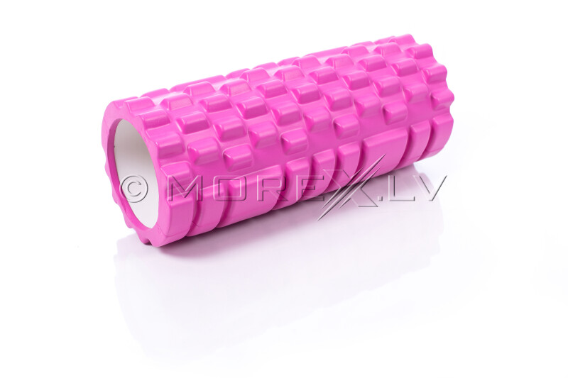Masāžas jogas pilates putu rullis Grid Roller 30x10cm, rozā