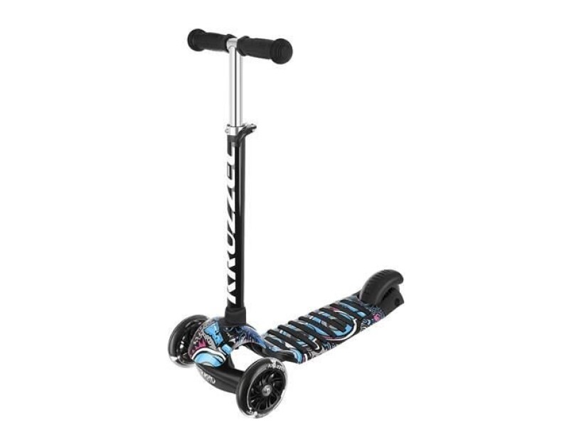 Scooter with two steered front wheels Rapid B, black