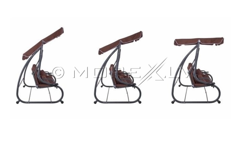 Garden swing 230x120x170 cm, 4-seat, brown