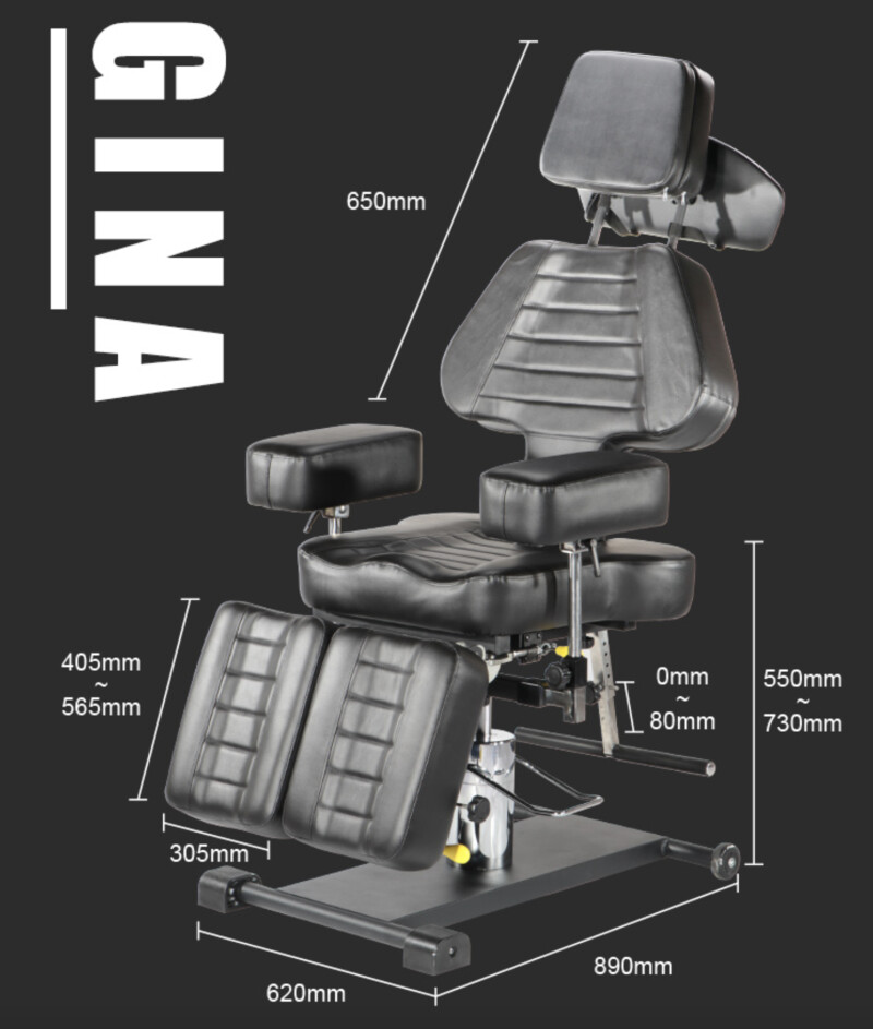 Cosmetology, pedicure, and tattoo chair TGC2 Black
