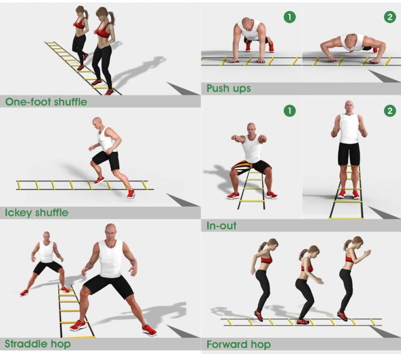 Trepes ātruma treniņiem vingrošanas crossfit kāpnes 4m