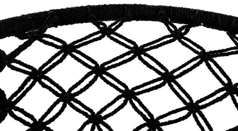Hanging woven Macrame swing with pillow 2m, black round