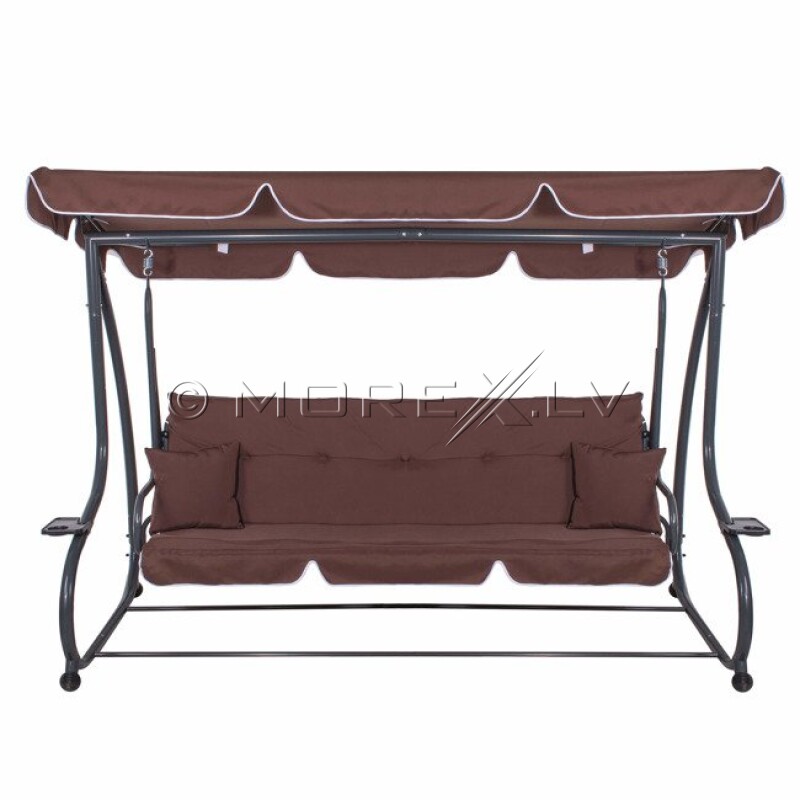 Garden swing 230x120x170 cm, 4-seat, brown