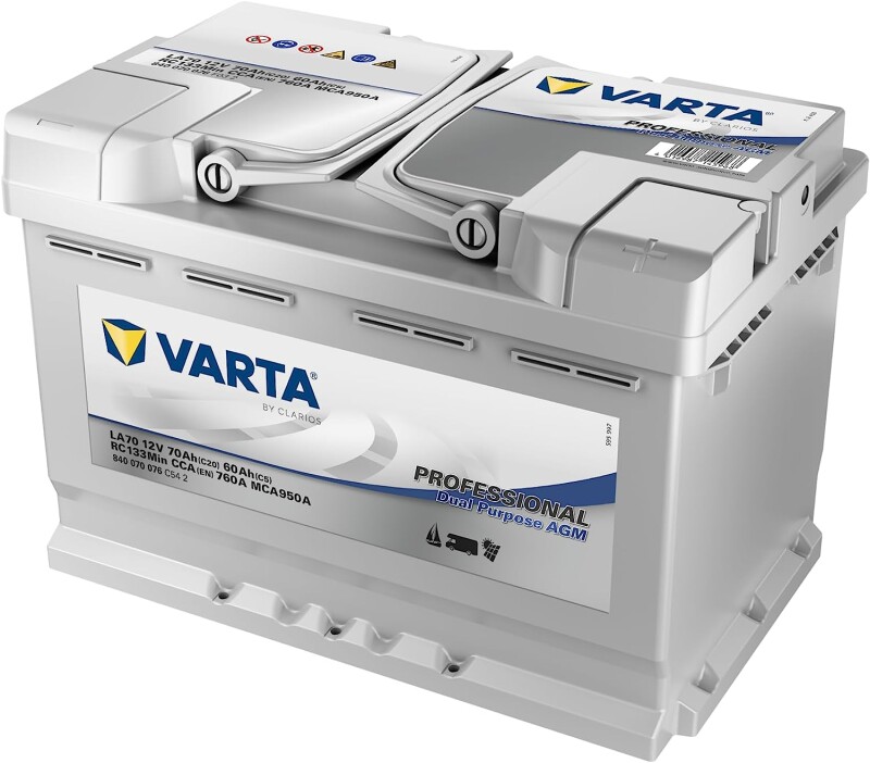 Slodzes akumulators laivu elektromotoriem VARTA Professional AGM LA70 70Ah (20h)
