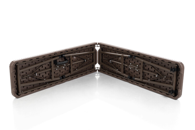 Saliekams galds ar rotangpalmas dizainu 183x76 cm + 2 soli