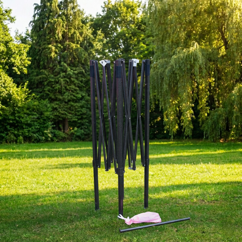 Pop Up Folding tent 2x2 m, with walls, Beige, H series, steel (canopy, pavilion, awning)