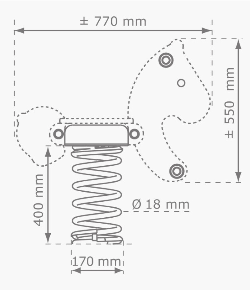 Šūpoles uz atsperes KBT Pony Safari 2,sarkans