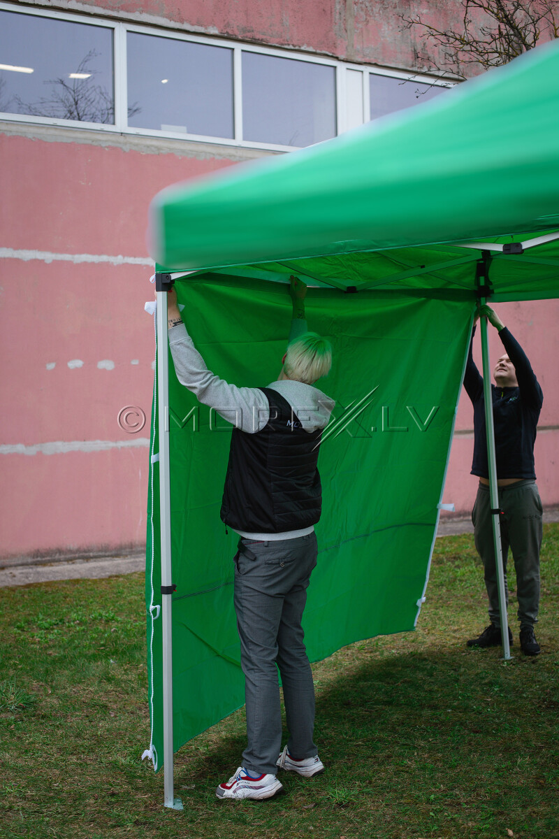 Canopy walls 3x4.5 m (4 pcs, green colour, fabric density 160 g/m2)