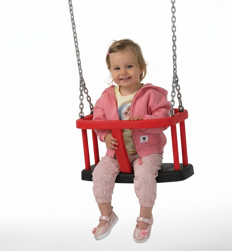 Rubber enclosed swing КВТ, chains 2,2 m, red-black