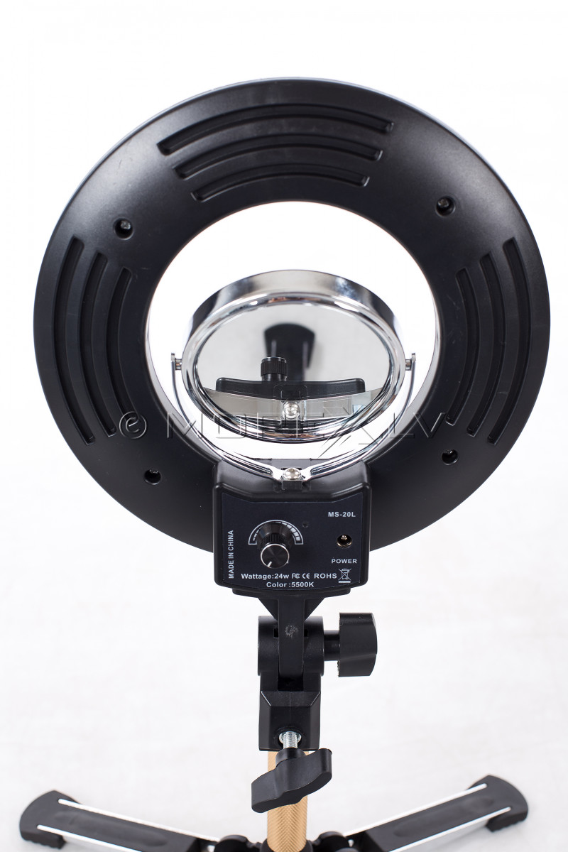 LED-rõngaslamp pildistamise ja filmimise jaoks Ø20 cm, 24W (9601LED-8)