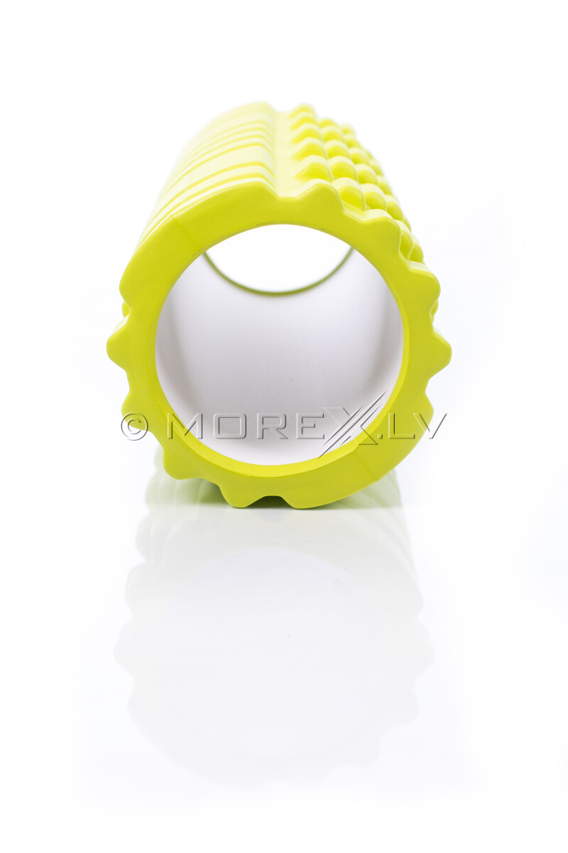 Masāžas jogas pilates putu rullis Grid Roller 30x10cm, laima zaļš