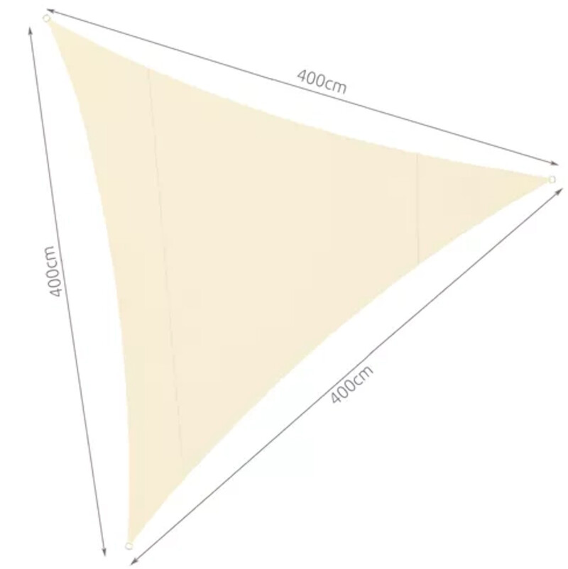 Saulessargs 4x4x4 m, trījstūra forma, bēšs Saulessargs 4x4x4 m, trījstūra forma, bēšs