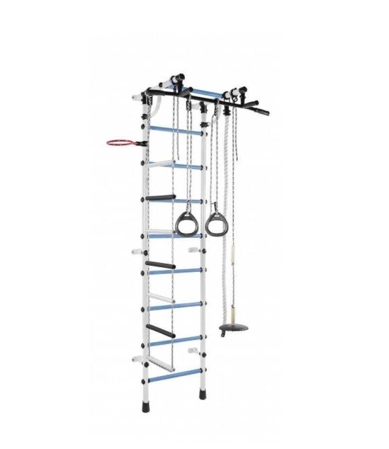 Swedish wall for children GAMMA white-blue, 230x52.5 cm