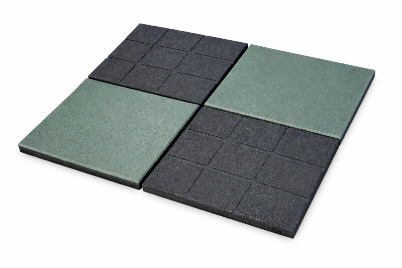 Резиновая защитная плитка KBT 50×50×2,5см 4 шт., зелёный