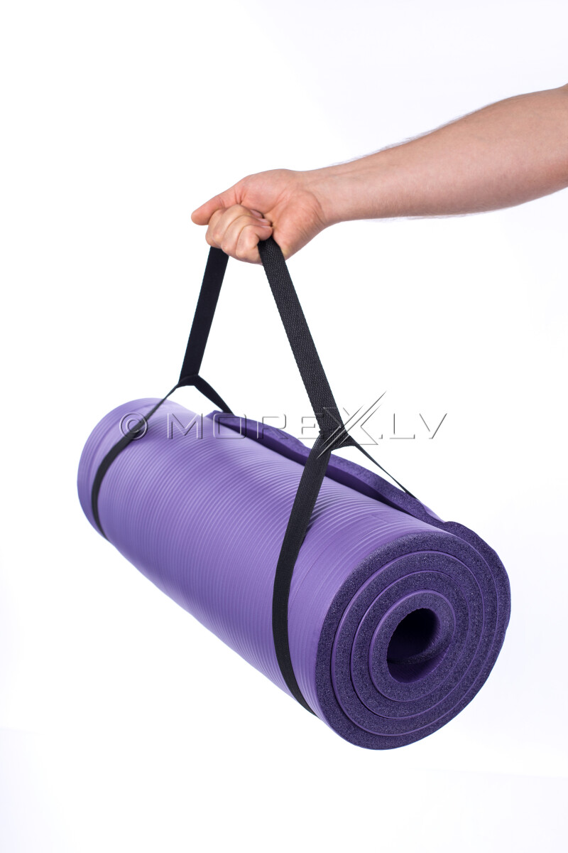 Спортивный коврик для йоги пилатеса аэробики 179х60х1,5 см фиолетовый