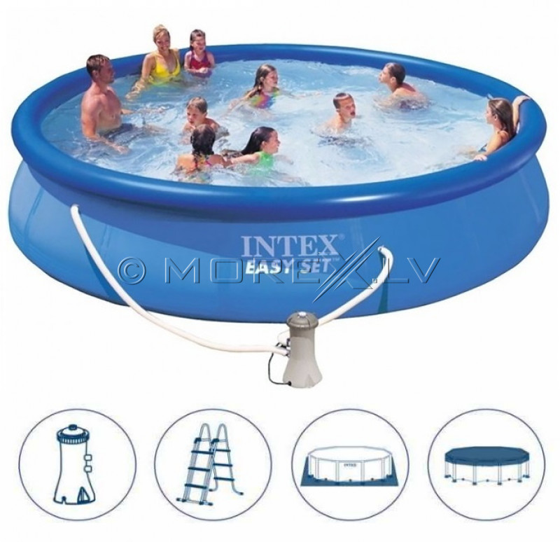 Baseinas Intex Easy Set Pool 457x122 cm, su filtruojančiu siurbliu ir priedais (26168)