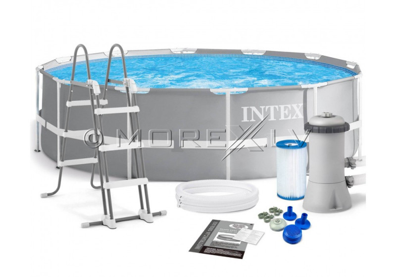 Каркасный бассейн Intex Prism Frame Premium Pool Set 366x99 см, с фильтрующим насосом и аксессуарами (26716)