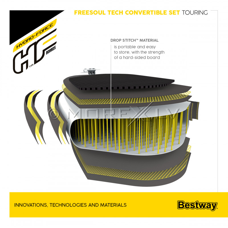 SUP board Bestway Freesoul Tech Convertible 65310, 340x89x15 cm