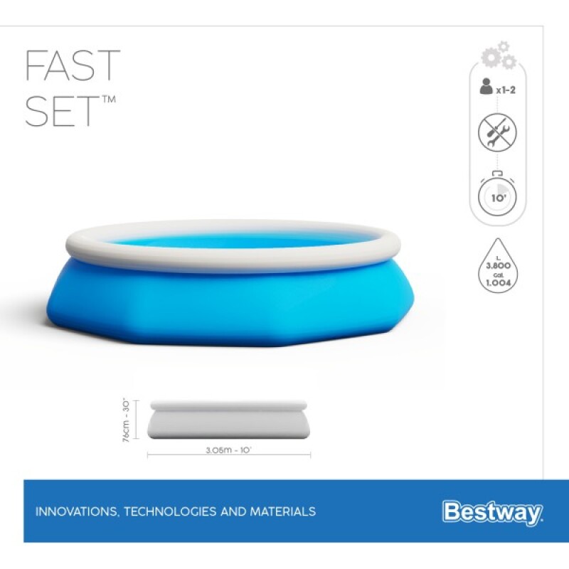 Baseinas Bestway Fast Set 305x76 cm Pool Set, su filtruojančiu siurbliu (57270)