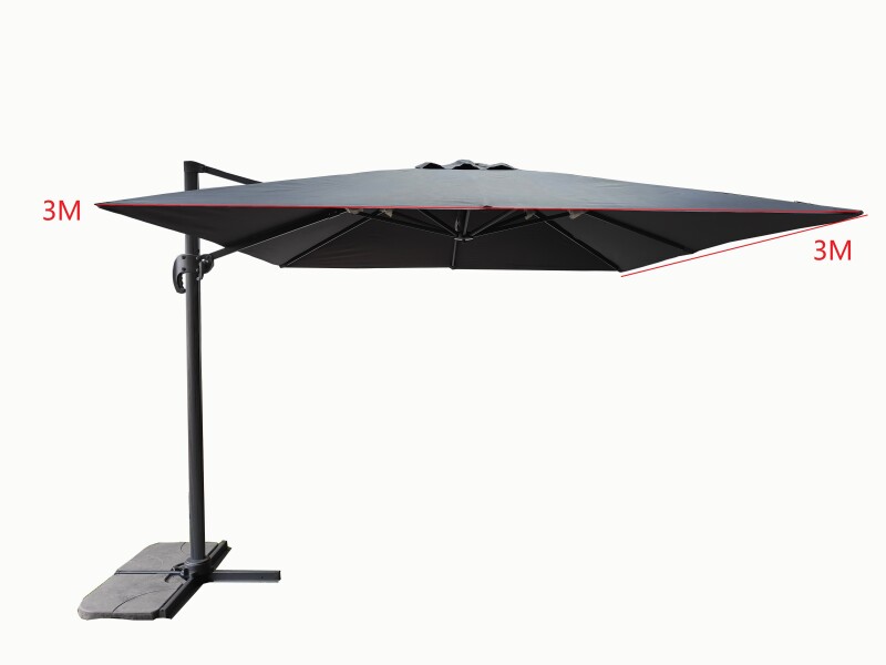 Sun protection umbrella on a stand, 3 m, grey
