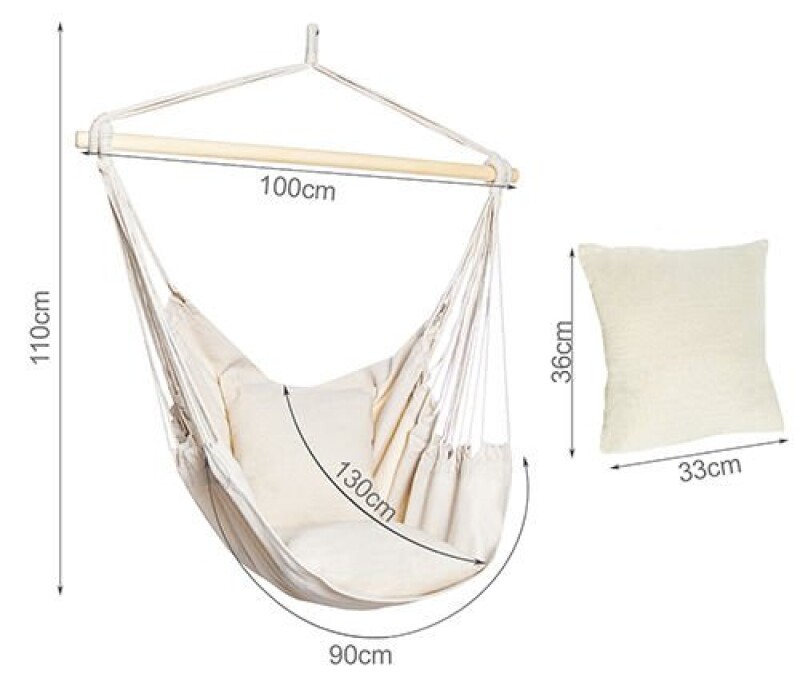 Hammock-garden swing, 110x100 cm, beige