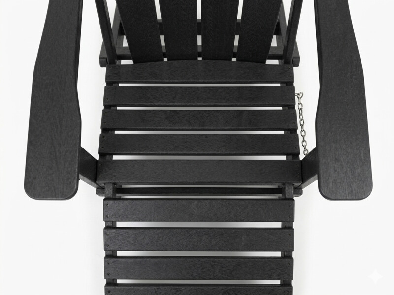Garden chair Adirondack with footrest 79x72x95-120 cm, black