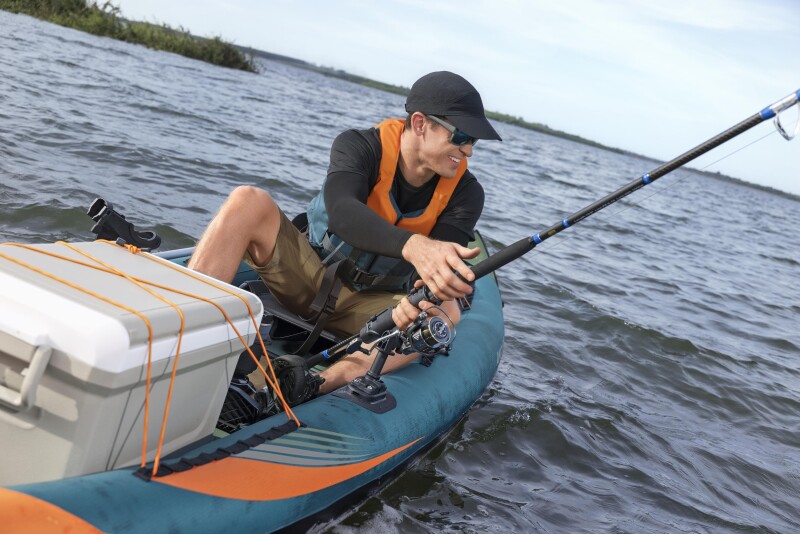 Одноместный рыболовный надувной каяк Bestway Angler Elite X1 380x99x37 cm, 65197