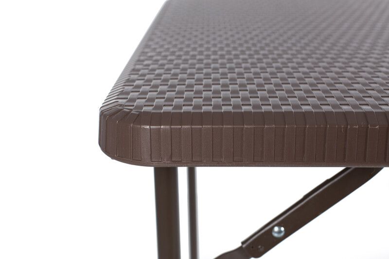 Square plastic folding table with a rattan design 86x86x74 cm + 2 chairs