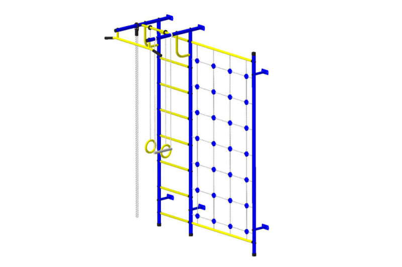 Sports complex Pioner-C3C blue-yellow (swedish wall) (in assembled state)