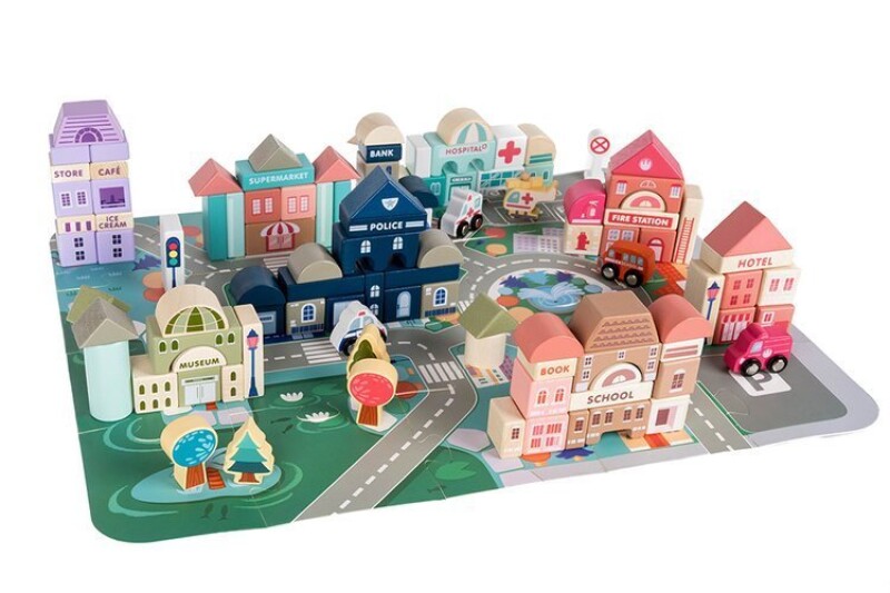 Wooden blocks - city 152 psc.