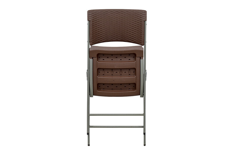 Square plastic folding table with a rattan design 86x86x74 cm + 2 chairs