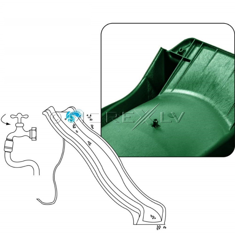 Slide КВТ “tsuri” 2.9 m, height 1.5 m, green