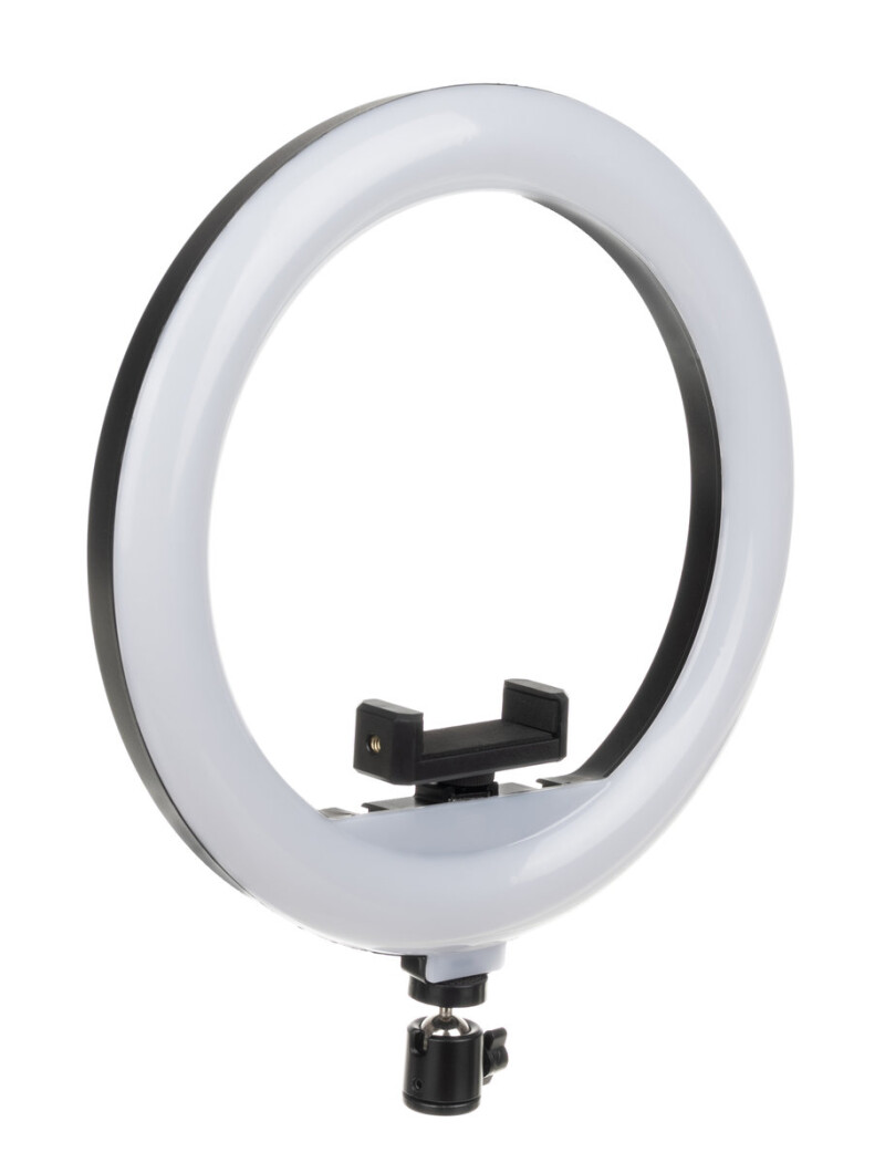 Gredzenveida foto lampa ar statīvu un viedtalruņa turētāju