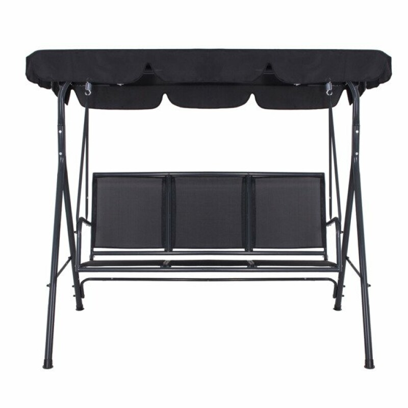 Garden swing 170x110 cm, 3-seat, black