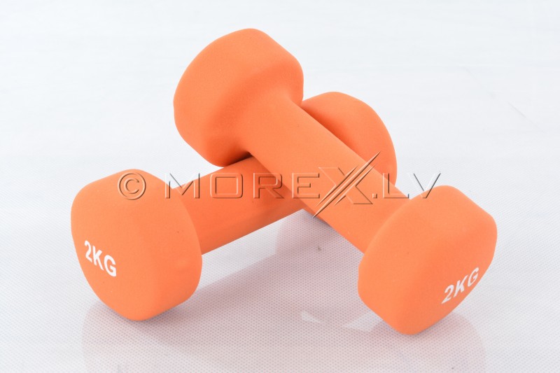 Two vinyl dumbbells 2kg