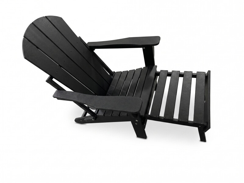 Garden chair Adirondack with footrest 79x72x95-120 cm, black