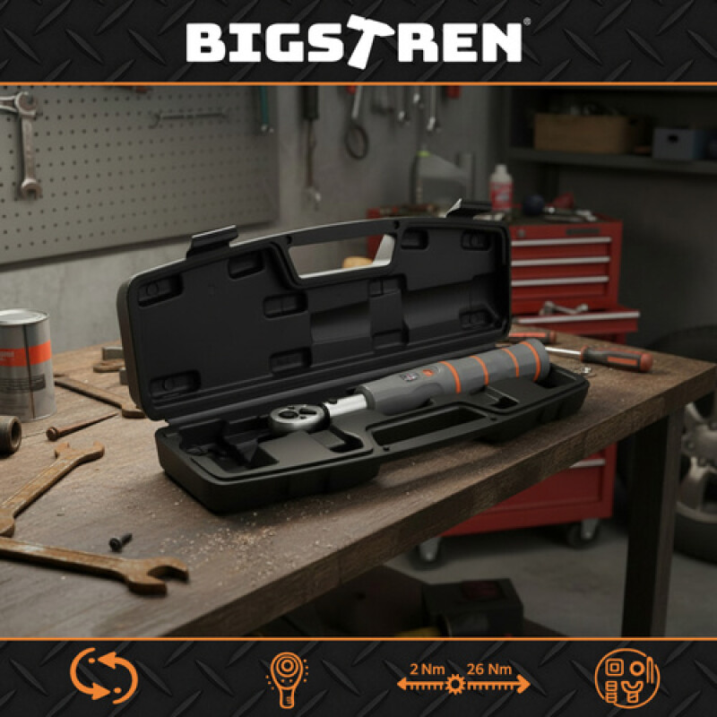 Torque wrench 1/4 2-26 Nm right/left with ratchet