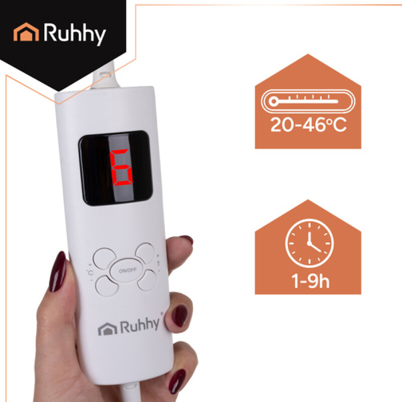 Electric Heated Blanket with 6 modes, 180x130cm, black