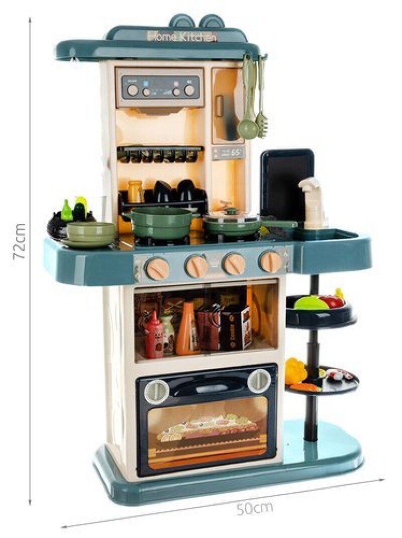 Toy Kitchen with Food and Dishes, 72x50x23 cm