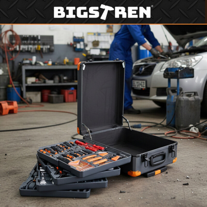 Toolbox 1000-piece set in a suitcase with wheels