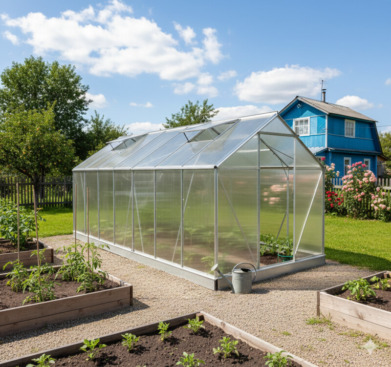 Polikarbonāta siltumnīca 7.22m² (1.9x3.8m)