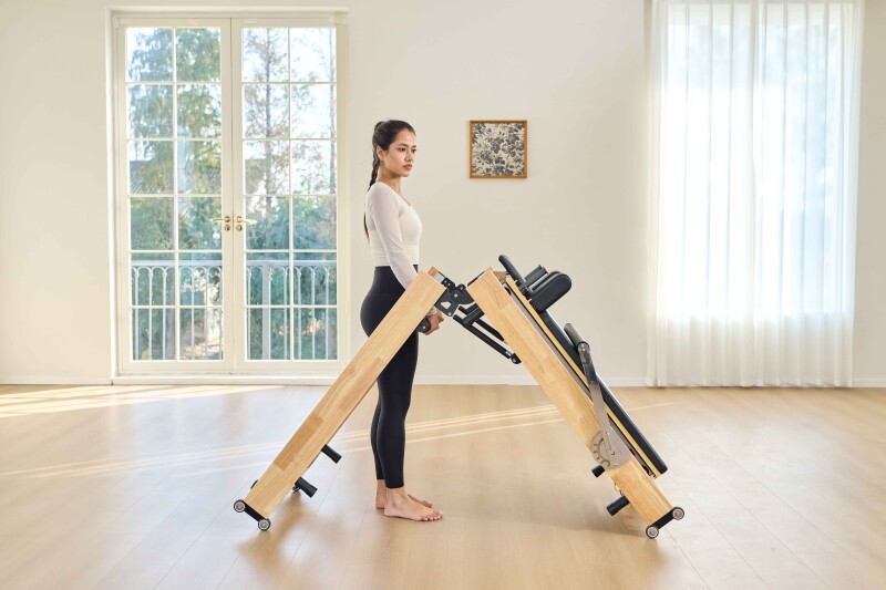 Foldable Solid Wood Pilates Reformer 60R