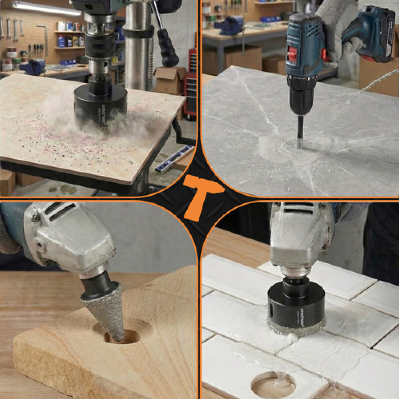 Dimanta kroņurbju komplekts, 13 detaļas (flīzēm, betonam, akmenim)