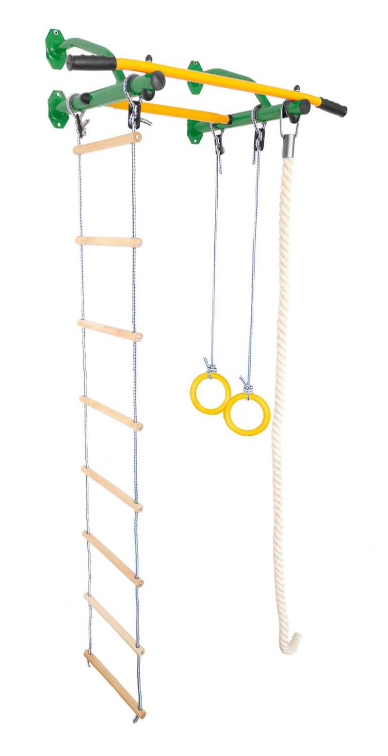 Wall mounted horizontal bar Junior Atlet Econom green-yellow, 90x48 cm